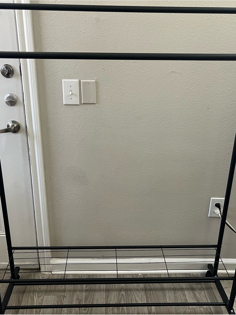 Black Metal Garment Rack - Open Clothing Organizer